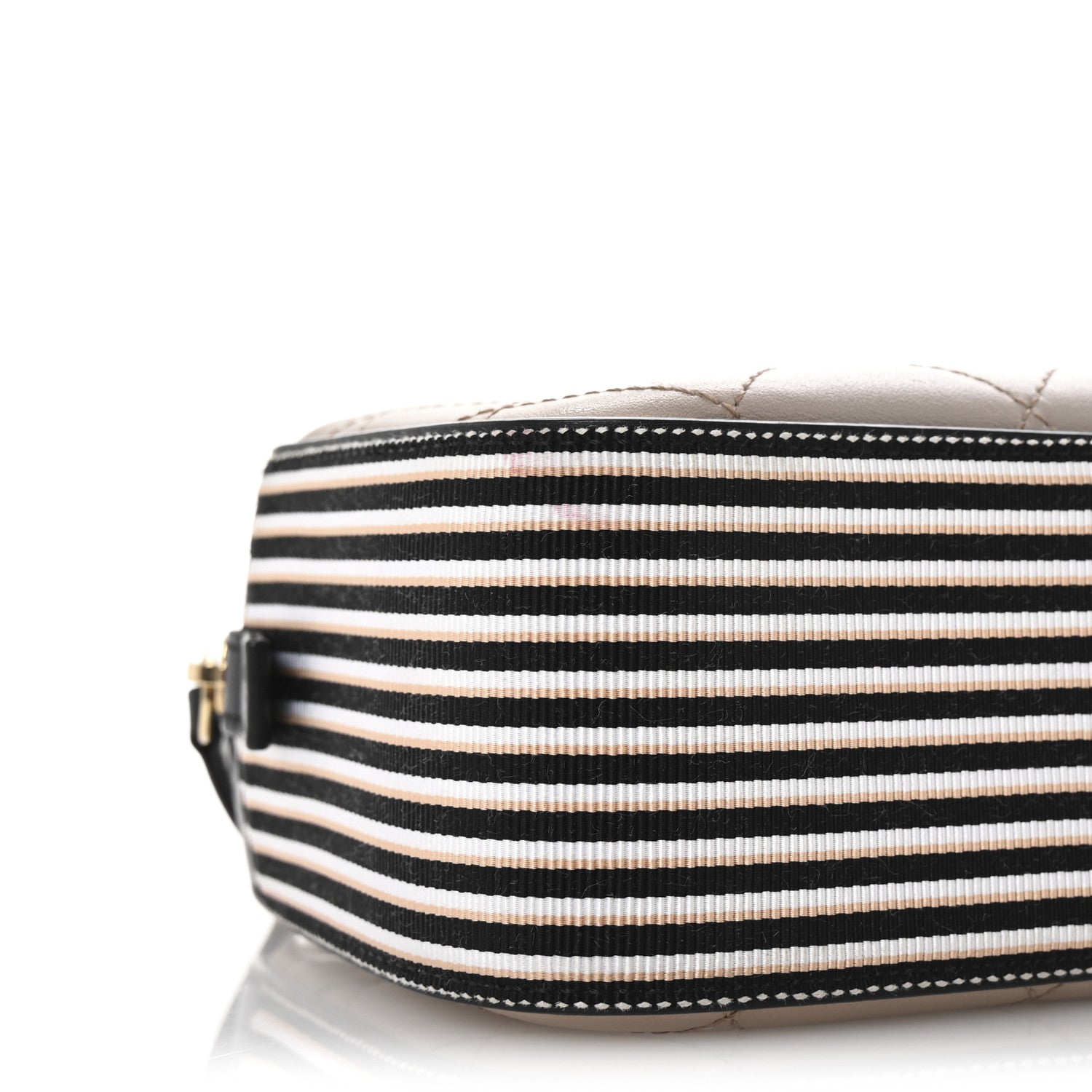 Calfskin Stitched Button Up Camera Case Pink Black