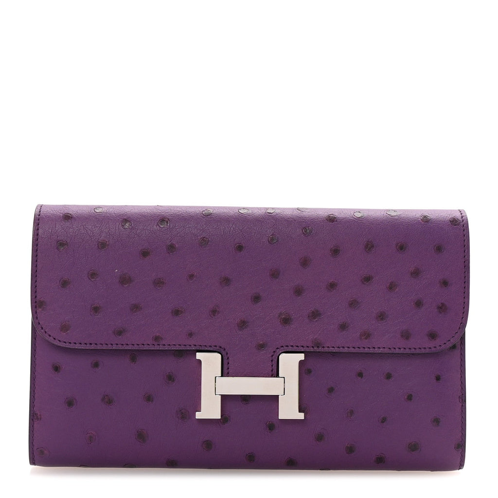 Ostrich Constance Long Wallet Violine