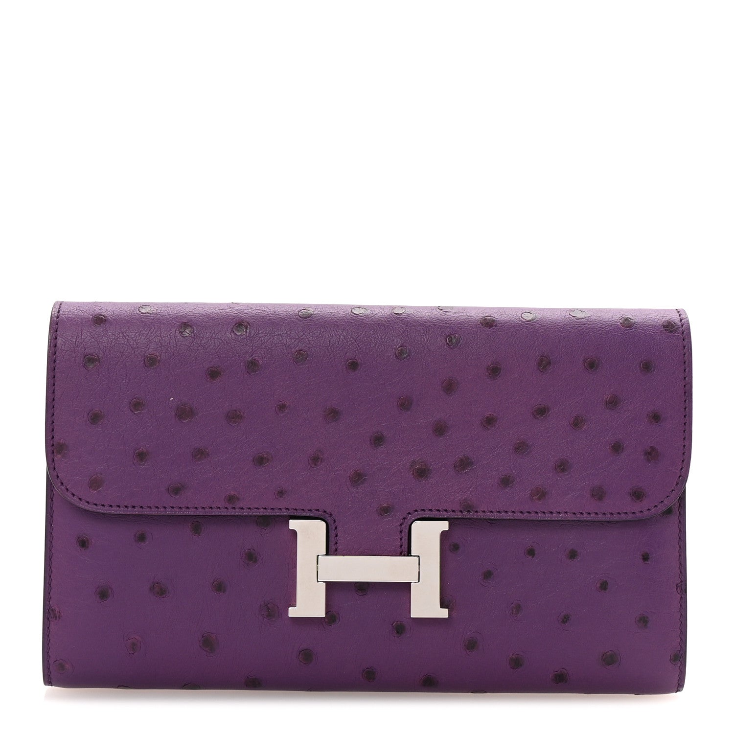 Ostrich Constance Long Wallet Violine