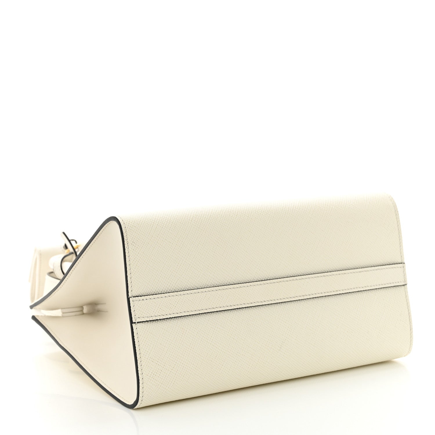 Saffiano Cuir Calfskin Small Monochrome Top Handle Tote White