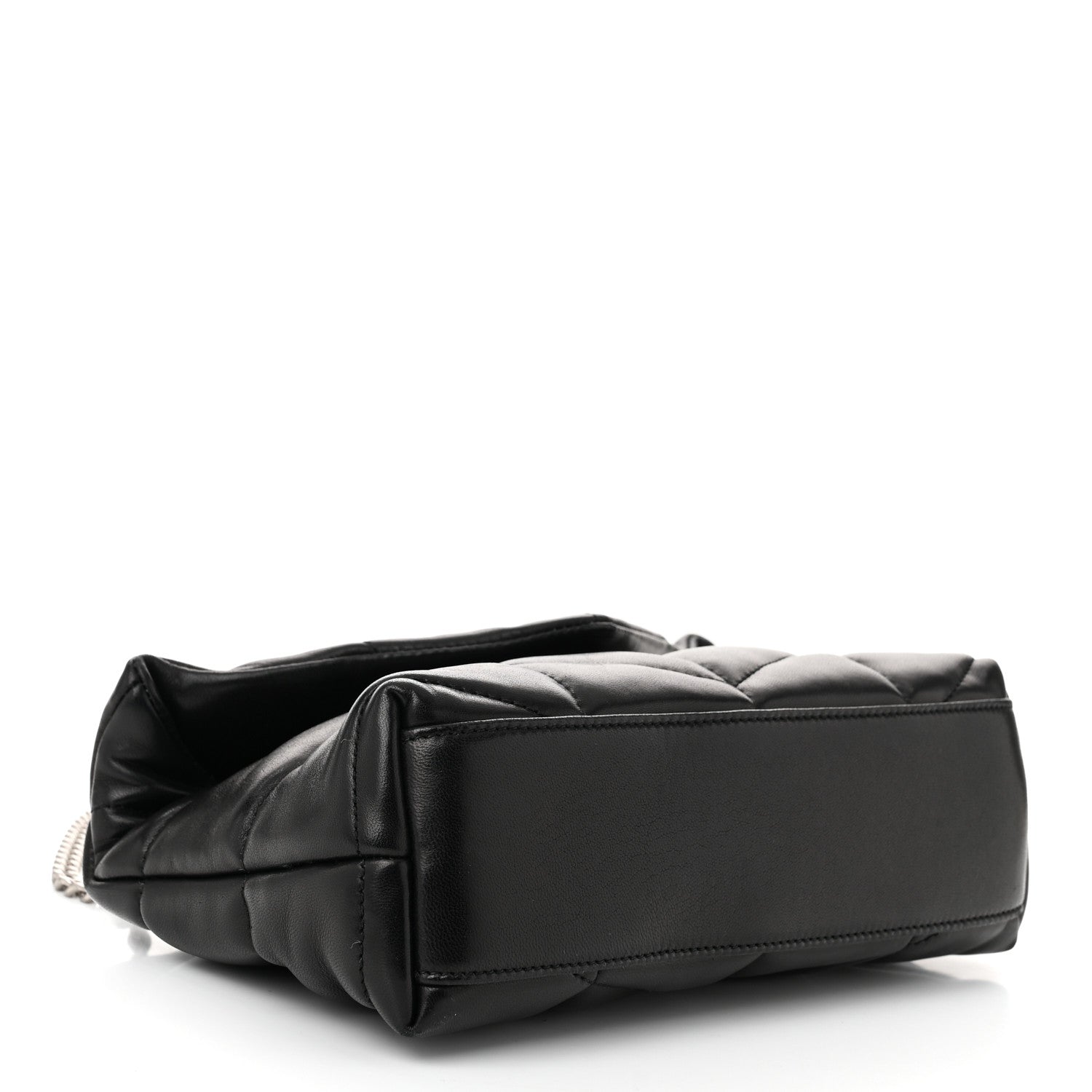 Lambskin Quilted Toy Loulou Puffer Monogram Chain Satchel Black