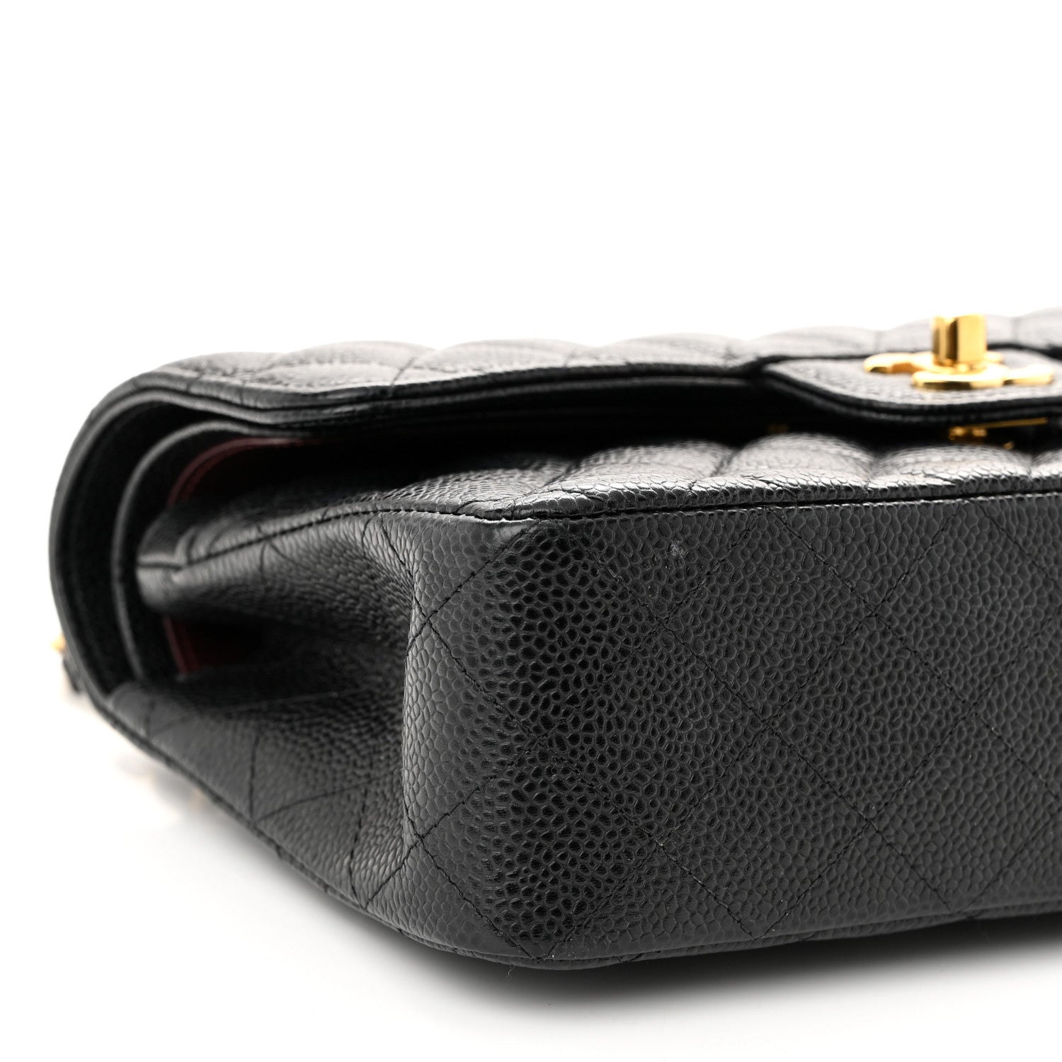 Caviar Quilted Small Double Flap Black