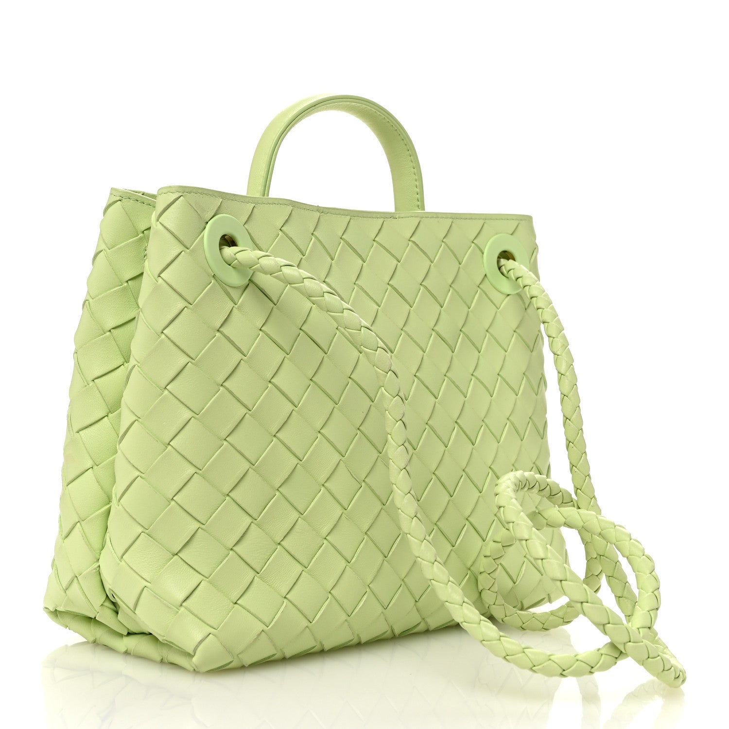 Nappa Intrecciato Small Andiamo Shoulder Bag Fennel