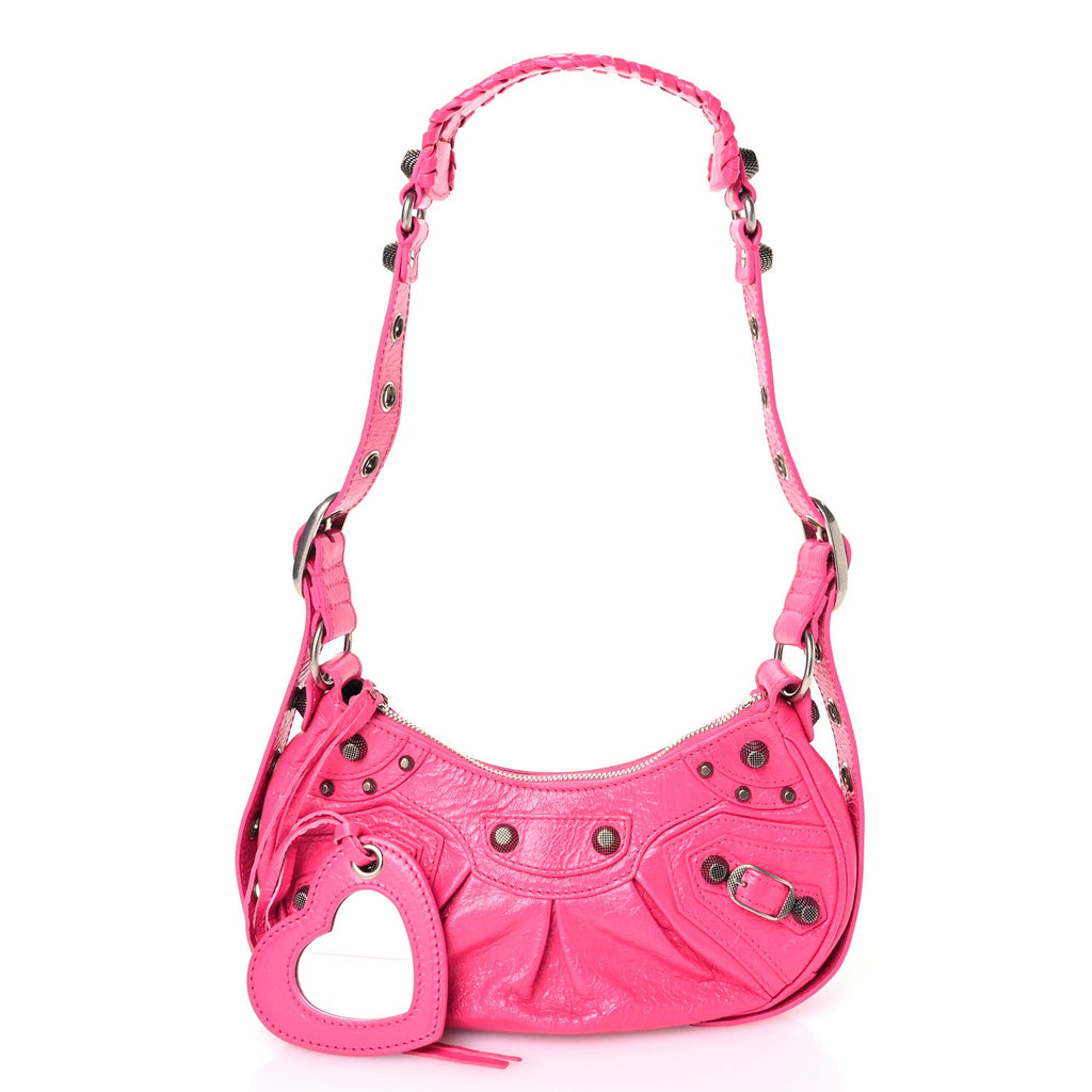Agneau Arena Le Cagole Shoulder Bag XS Hot Pink