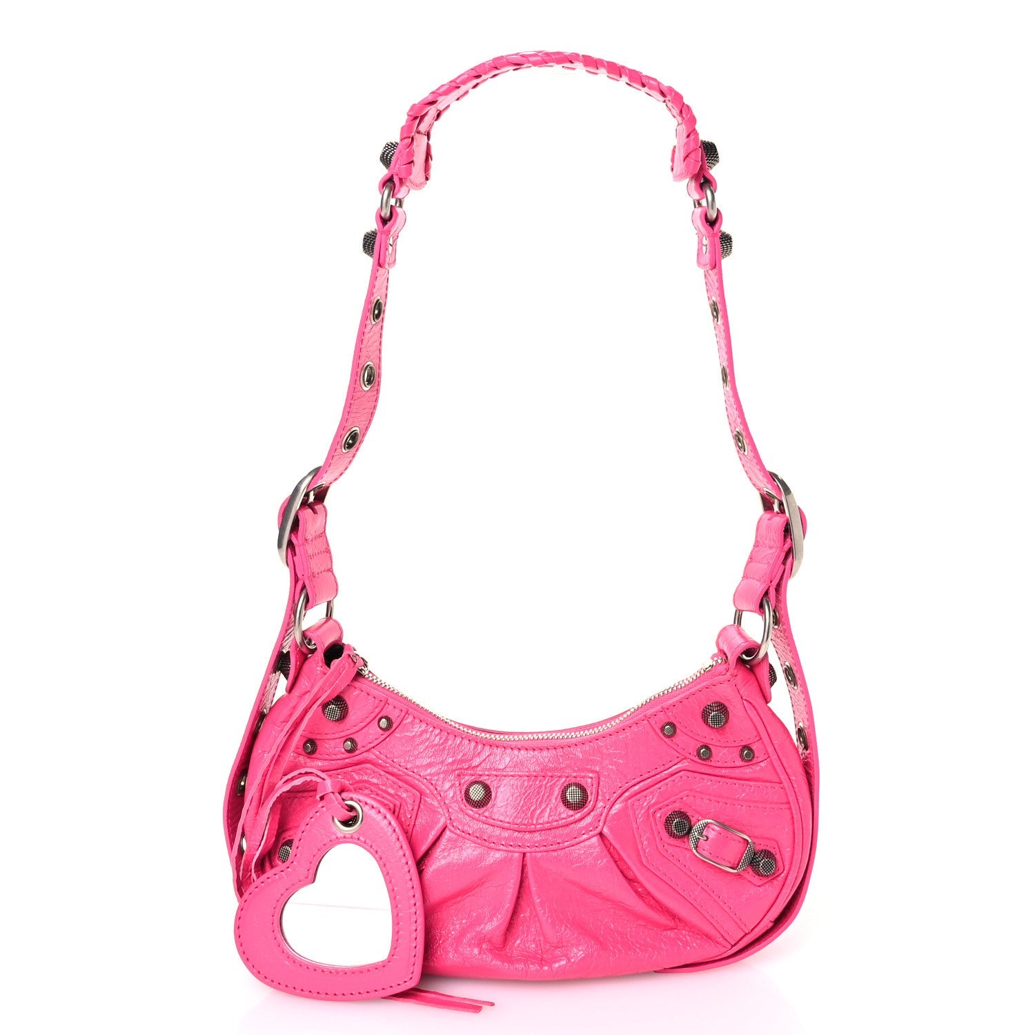 Agneau Arena Le Cagole Shoulder Bag XS Hot Pink