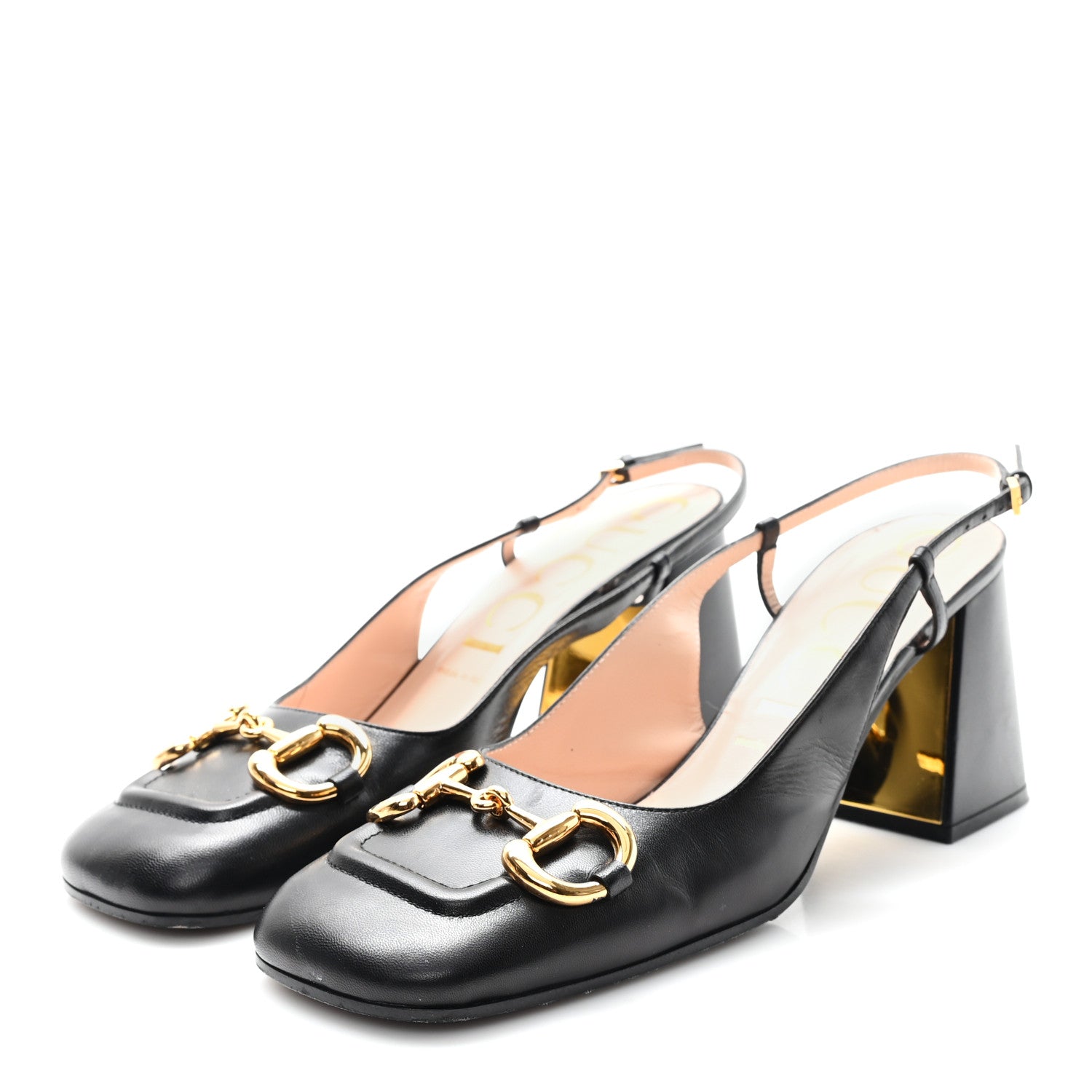 Malaga Kid Horsebit 75mm Slingback Pumps 39.5 Black