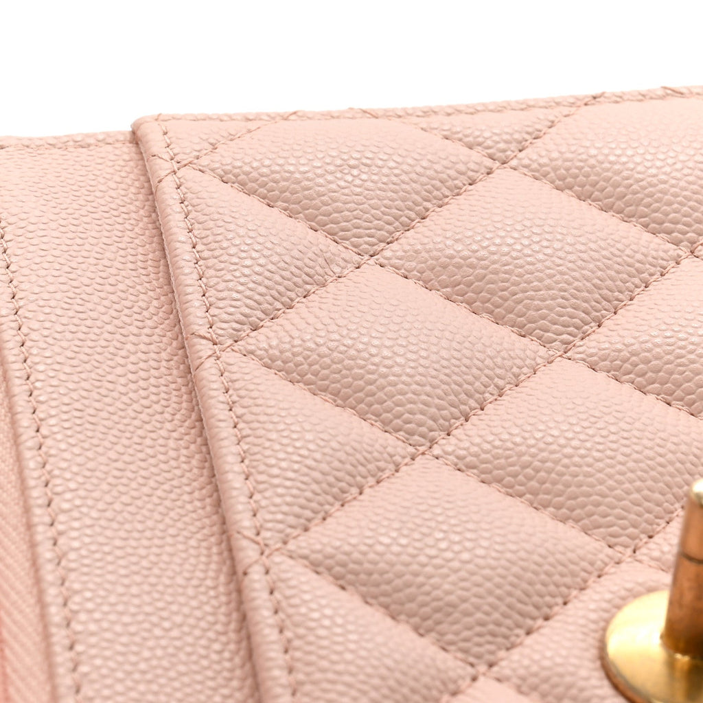Caviar Quilted Camellia Wallet On Chain WOC Light Pink
