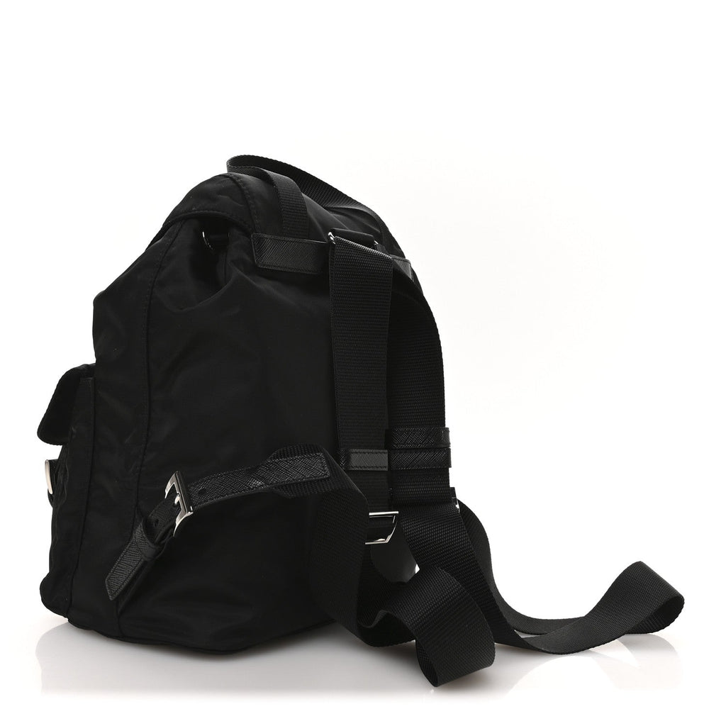 Tessuto Nylon Saffiano Small Backpack Black