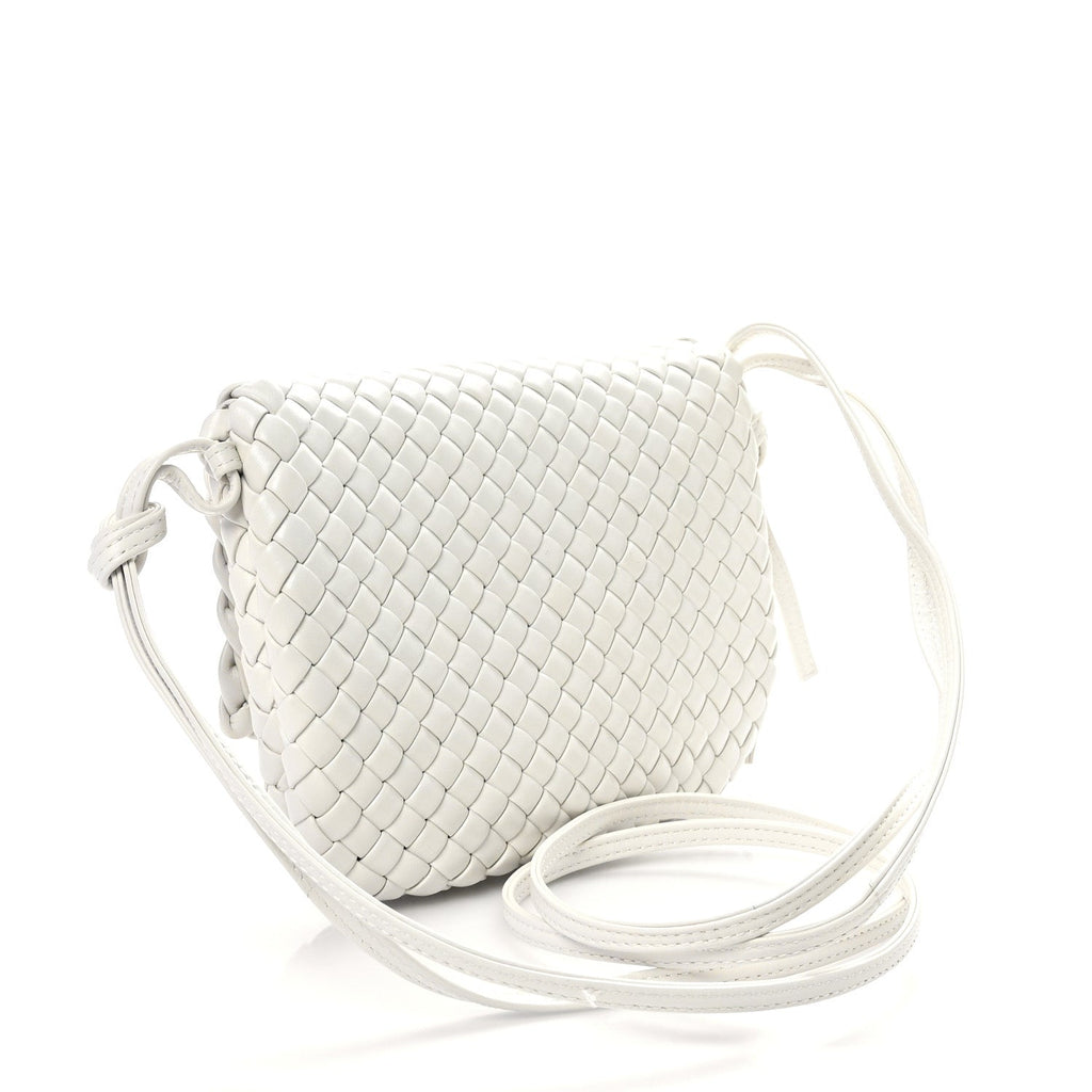 Nappa Intrecciato Cobble Messenger Bag White
