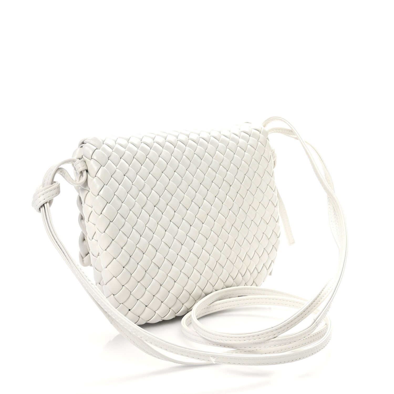 Nappa Intrecciato Cobble Messenger Bag White