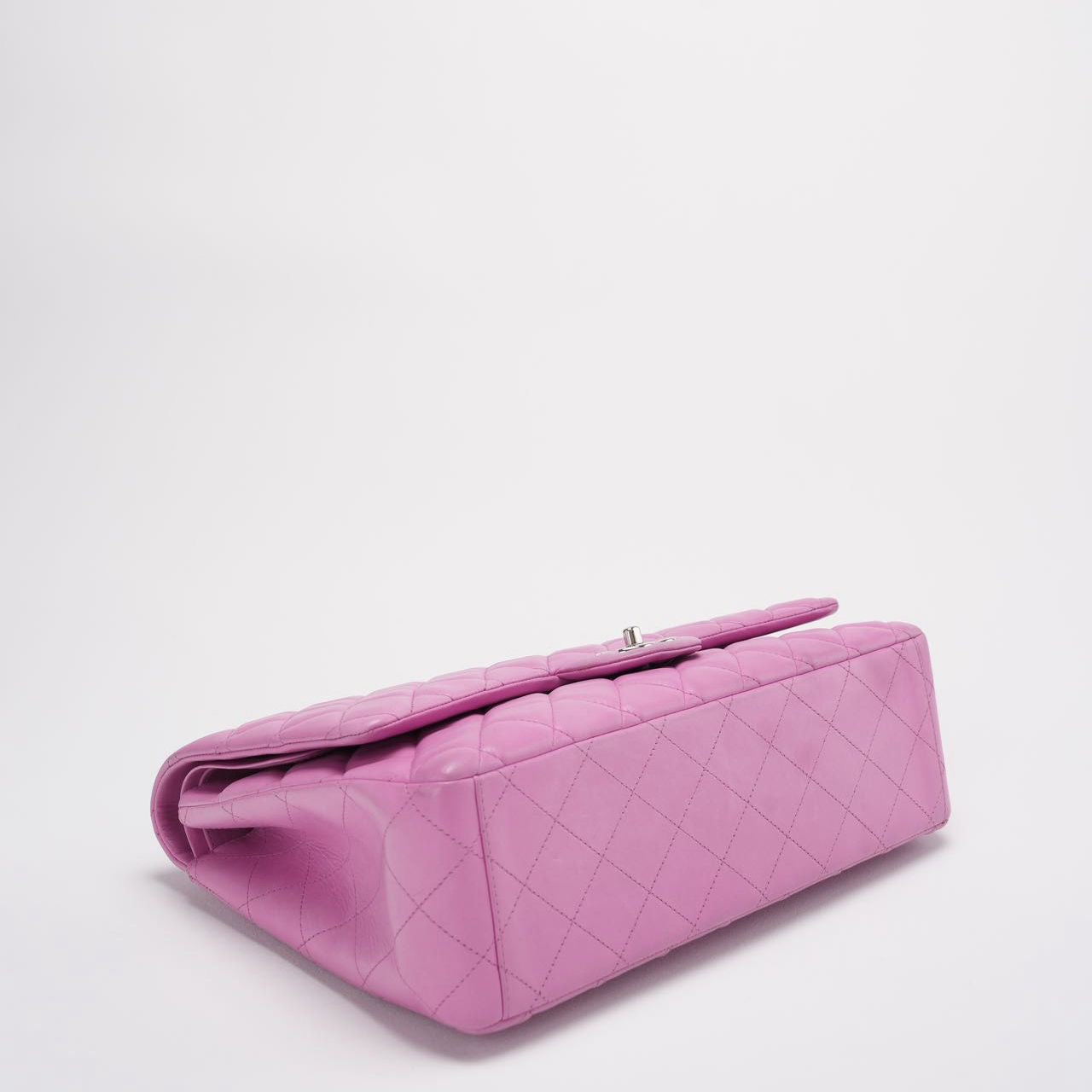 Chanel Timeless Classic Flap Bag Maxi Lilac Purple with Silver Hardware