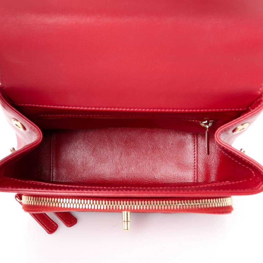 Caviar Quilted Small Business Affinity Flap Red