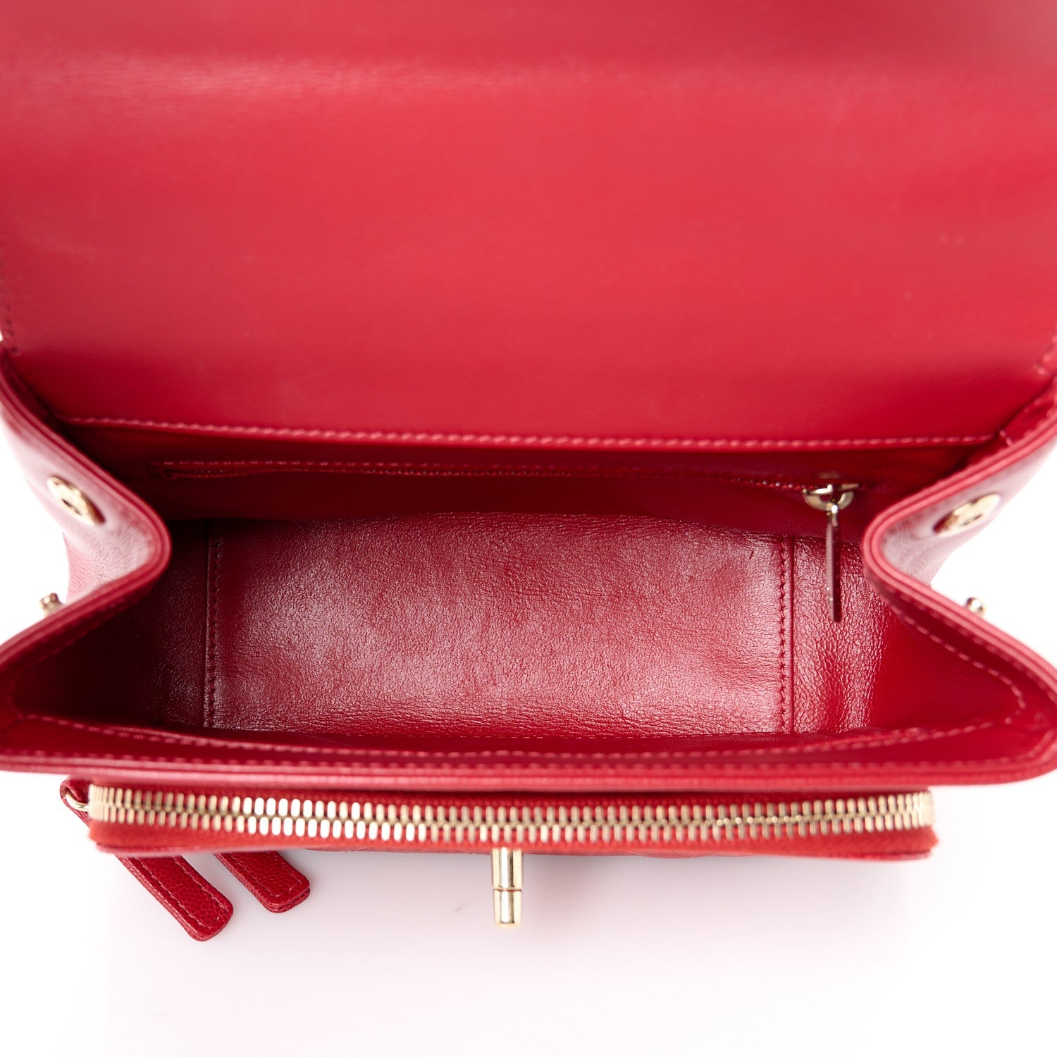 Caviar Quilted Small Business Affinity Flap Red