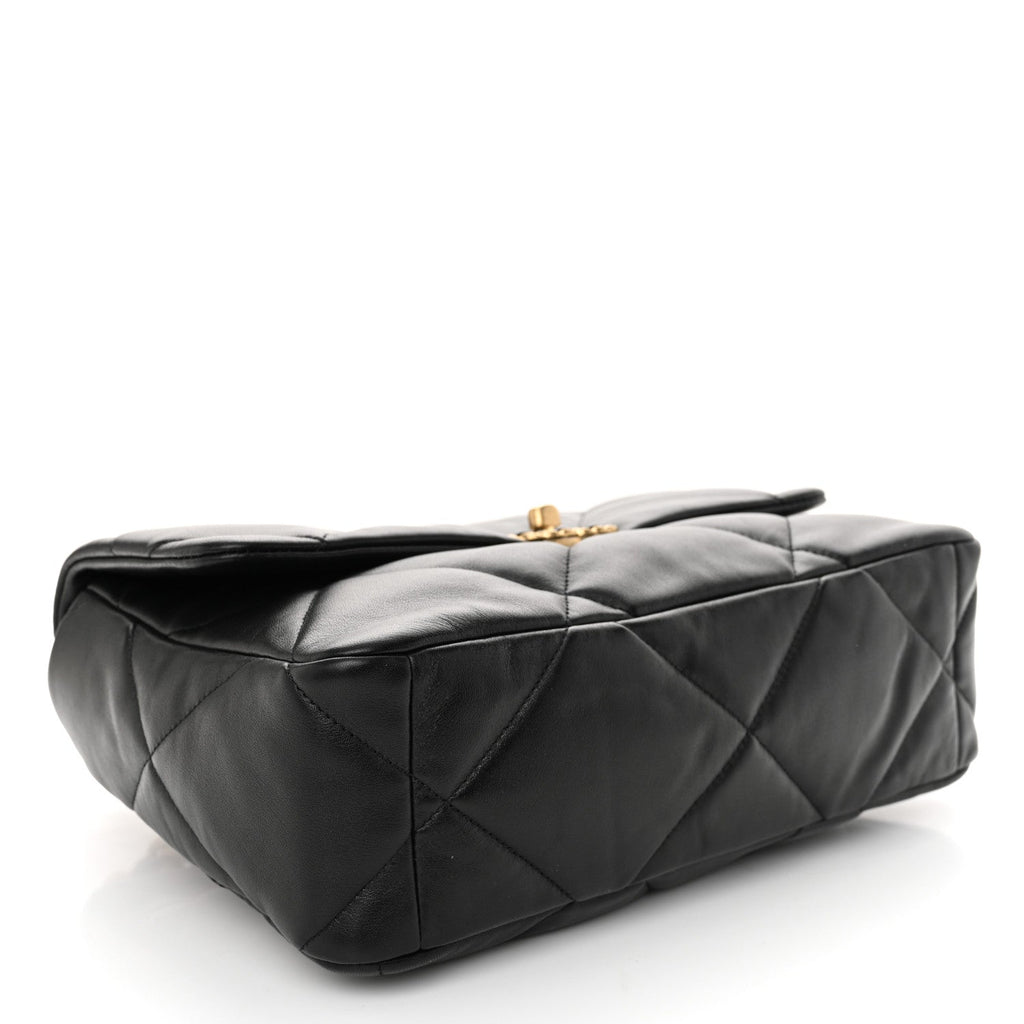 Lambskin Quilted Large Chanel 19 Flap Black