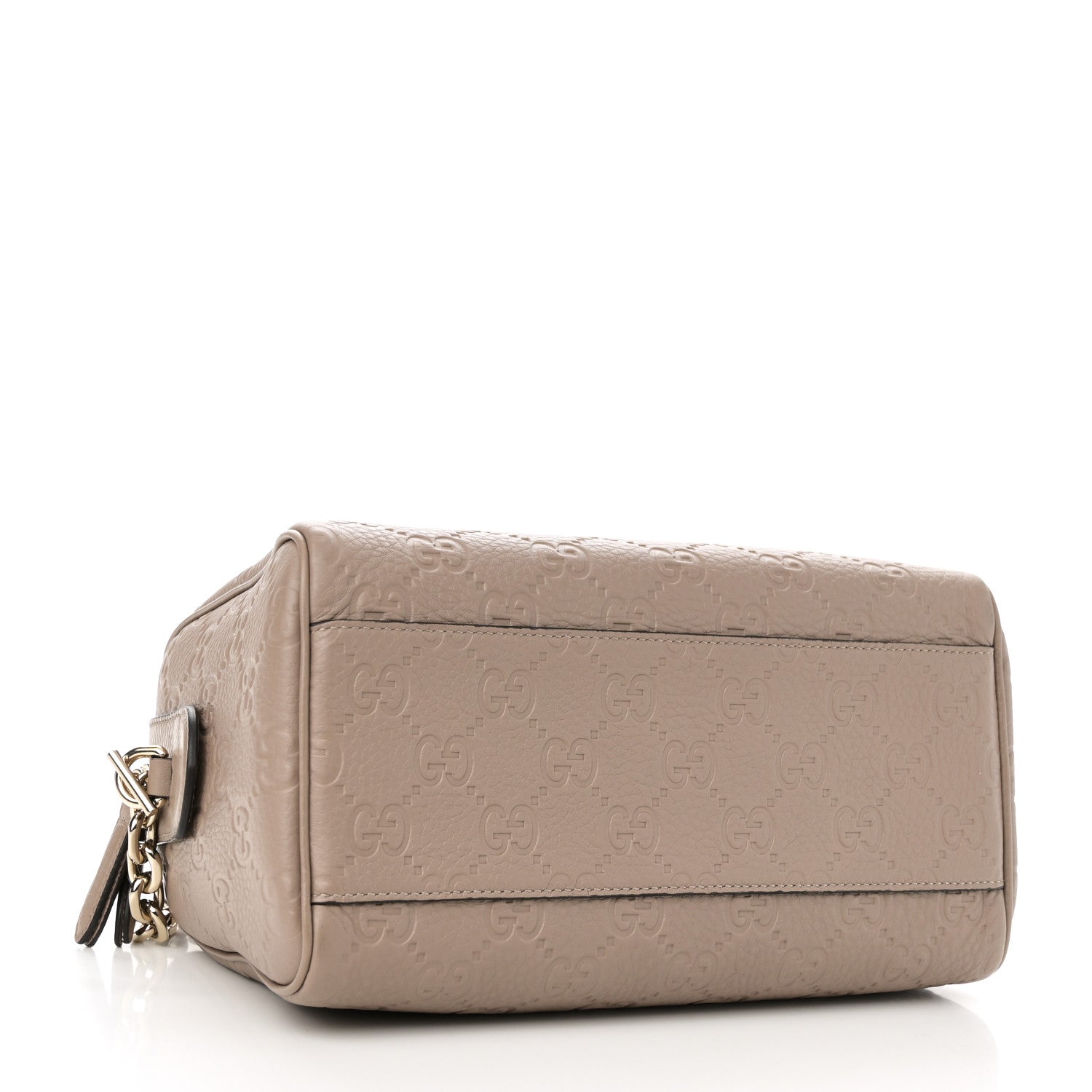 Calfskin GG Emblem Small Top Handle Bag Taupe