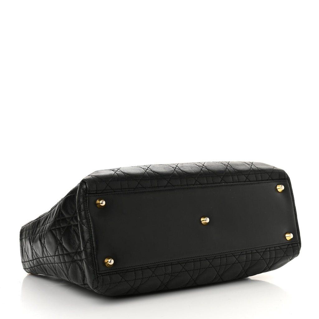 Lambskin Cannage Large Lady Dior Black