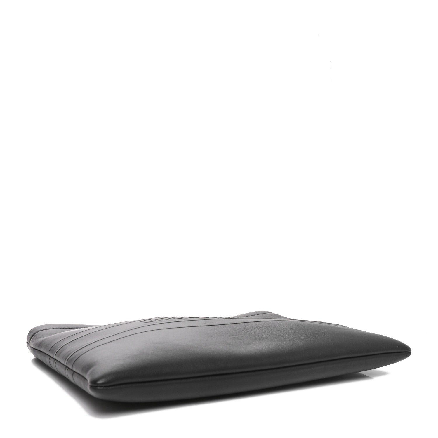 Calfskin Medium Diordouble Zip Pouch Black