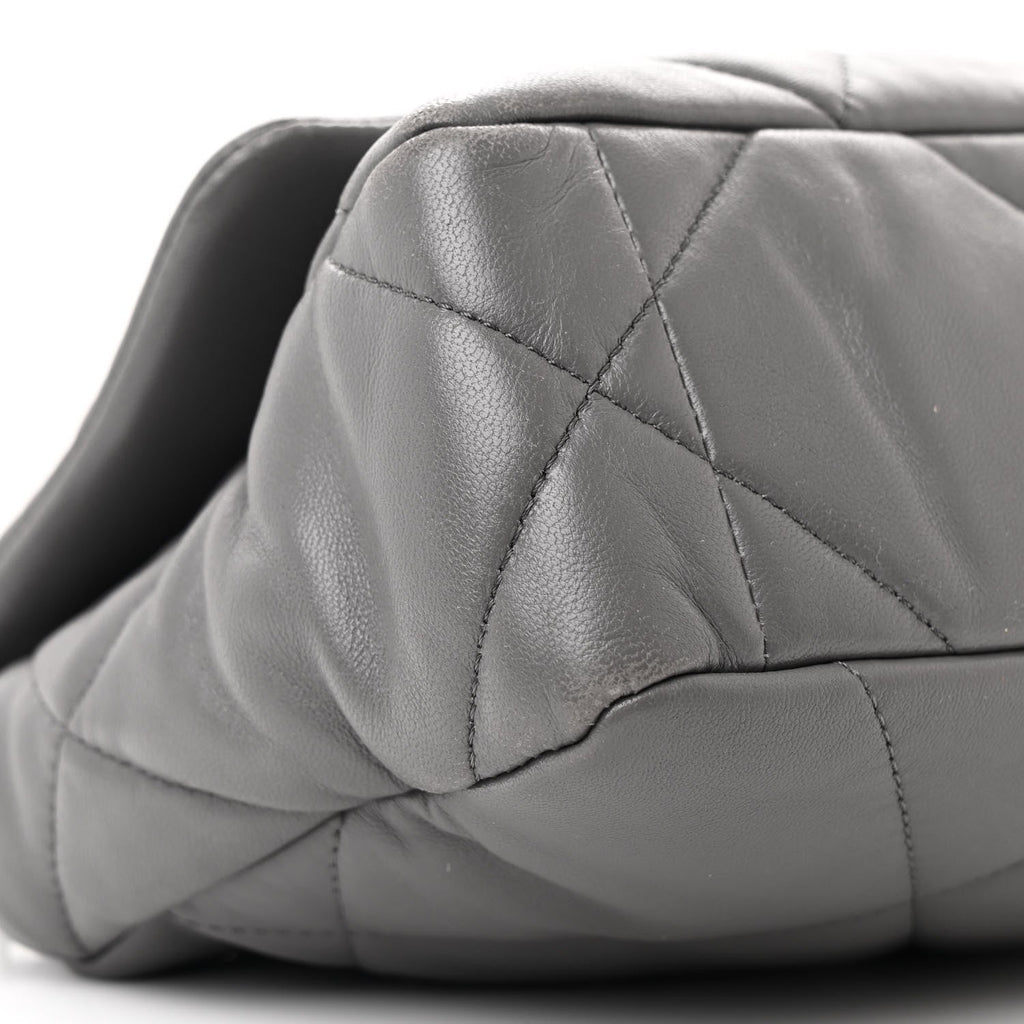 Lambskin Quilted Medium Chanel 19 Flap Dark Grey
