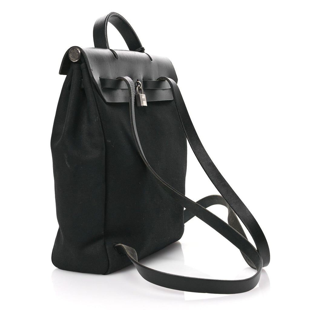 Toile Vache Calfskin Herbag 30 PM Backpack Black