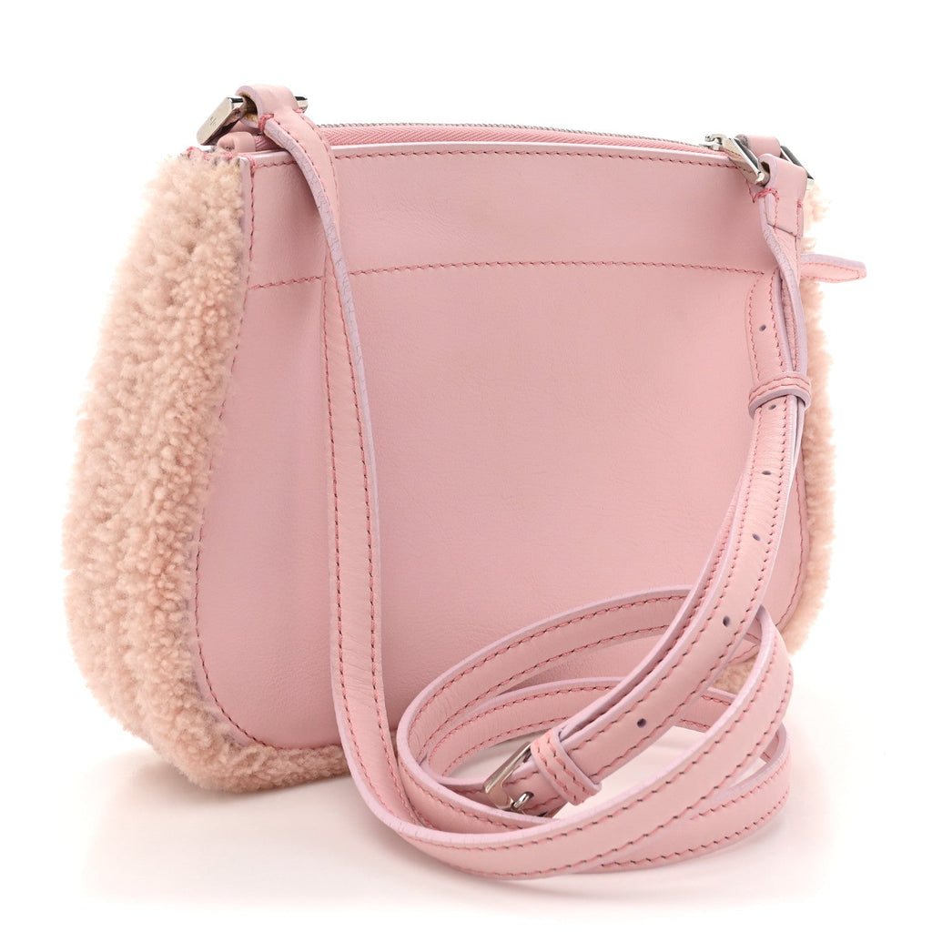 Calfskin Shearling Milky Way Odessa Shoulder Bag Pink