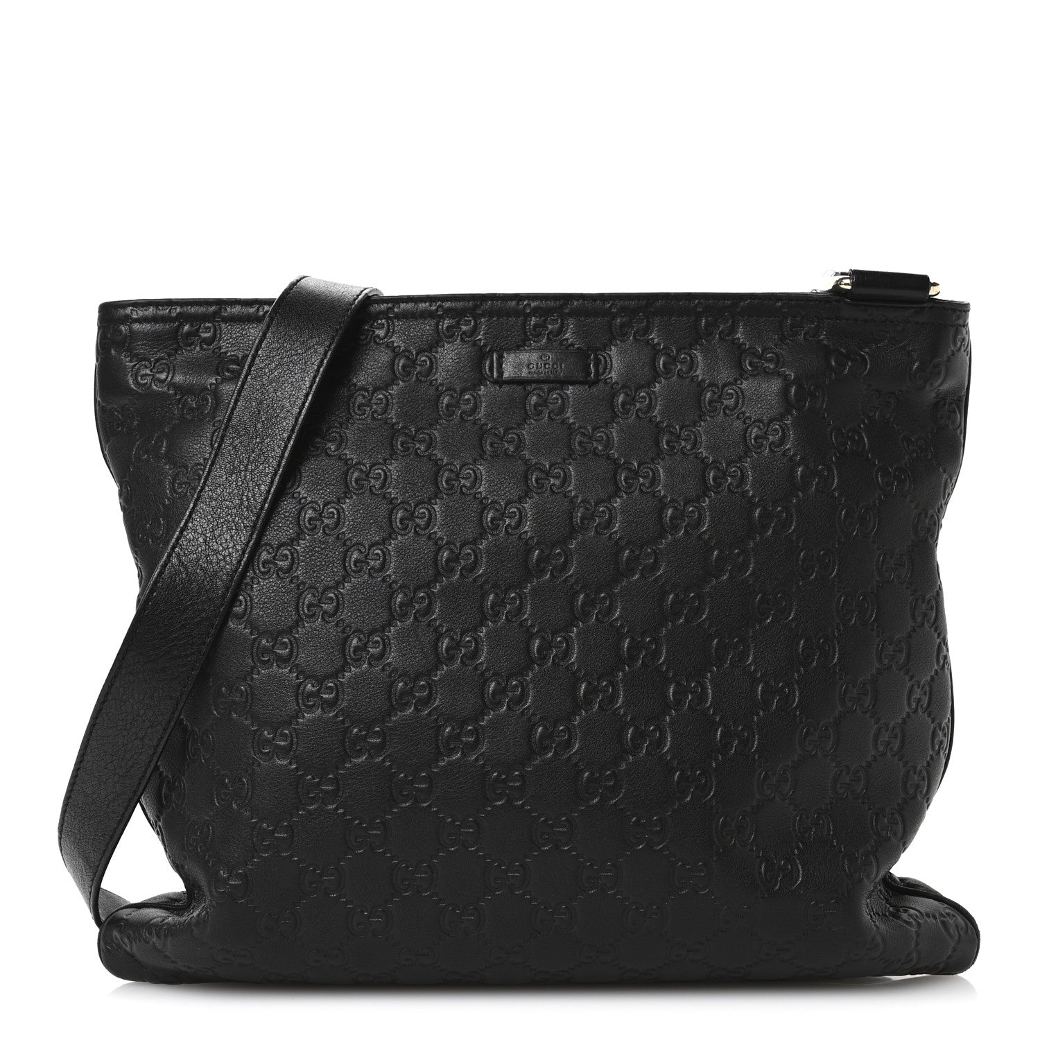 Guccissima Medium Flat Messenger Bag Black