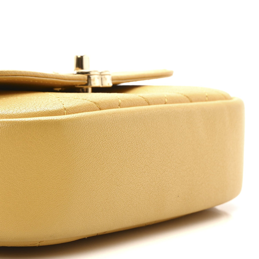Goatskin Stitched Casual Trip Single Flap Yellow