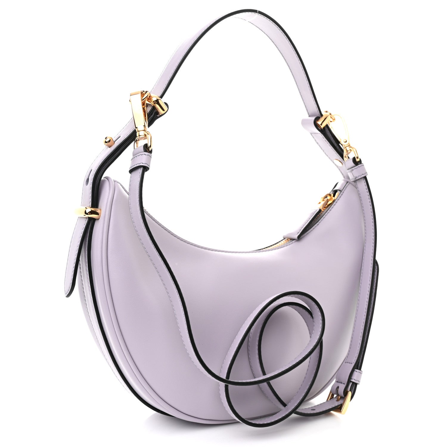 Soft Calfskin Arque Shoulder Bag Glicine