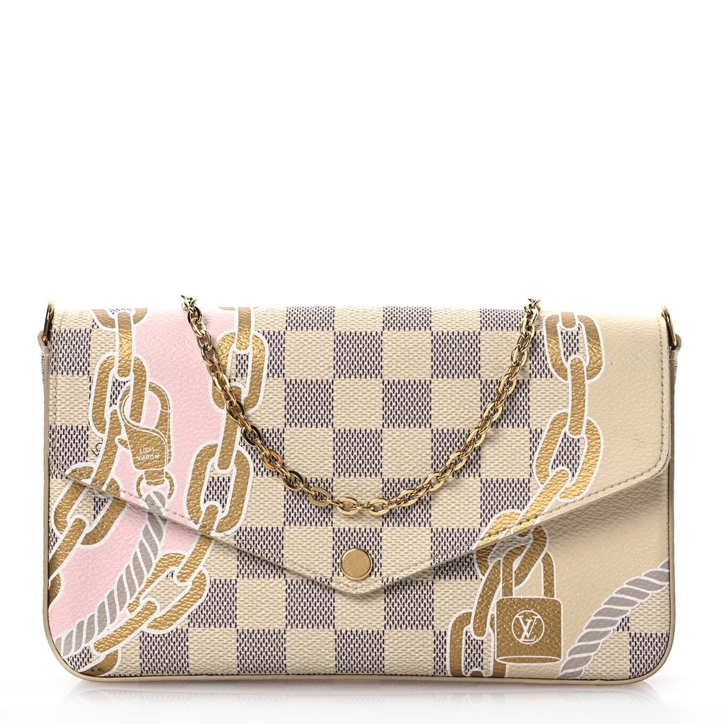 Damier Azur Nautical Pochette Felicie Chain Wallet