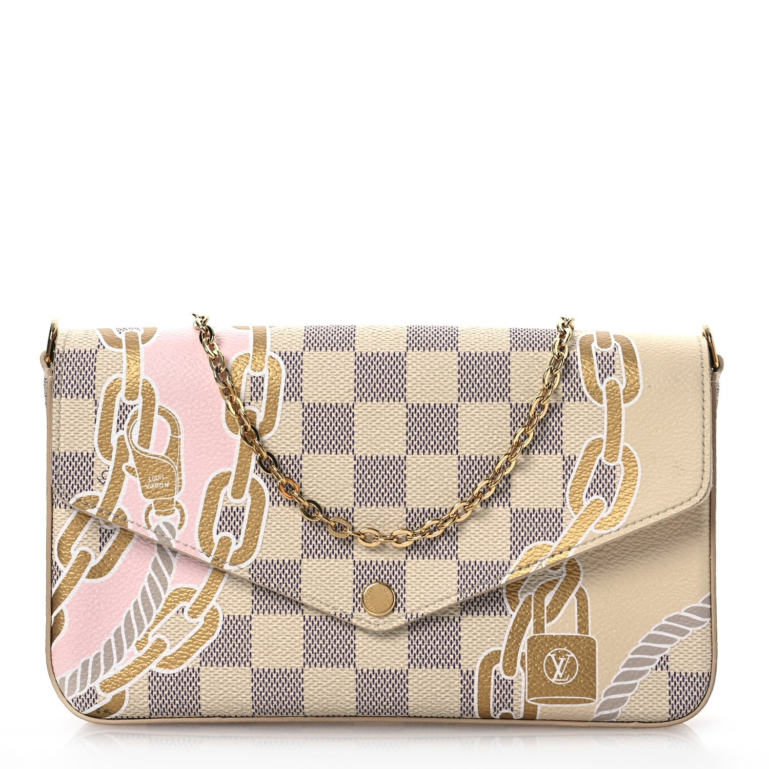 Damier Azur Nautical Pochette Felicie Chain Wallet
