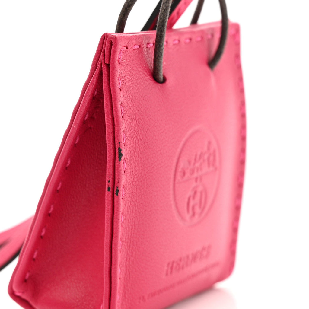Milo Lambskin Swift Shopping Bag Charm Rose Mexico
