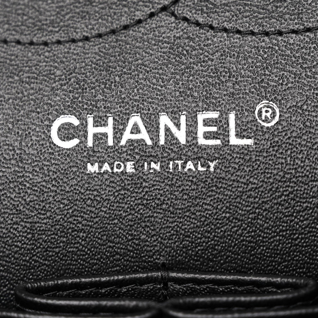 Lambskin Chevron Quilted Jumbo Double Flap So Black