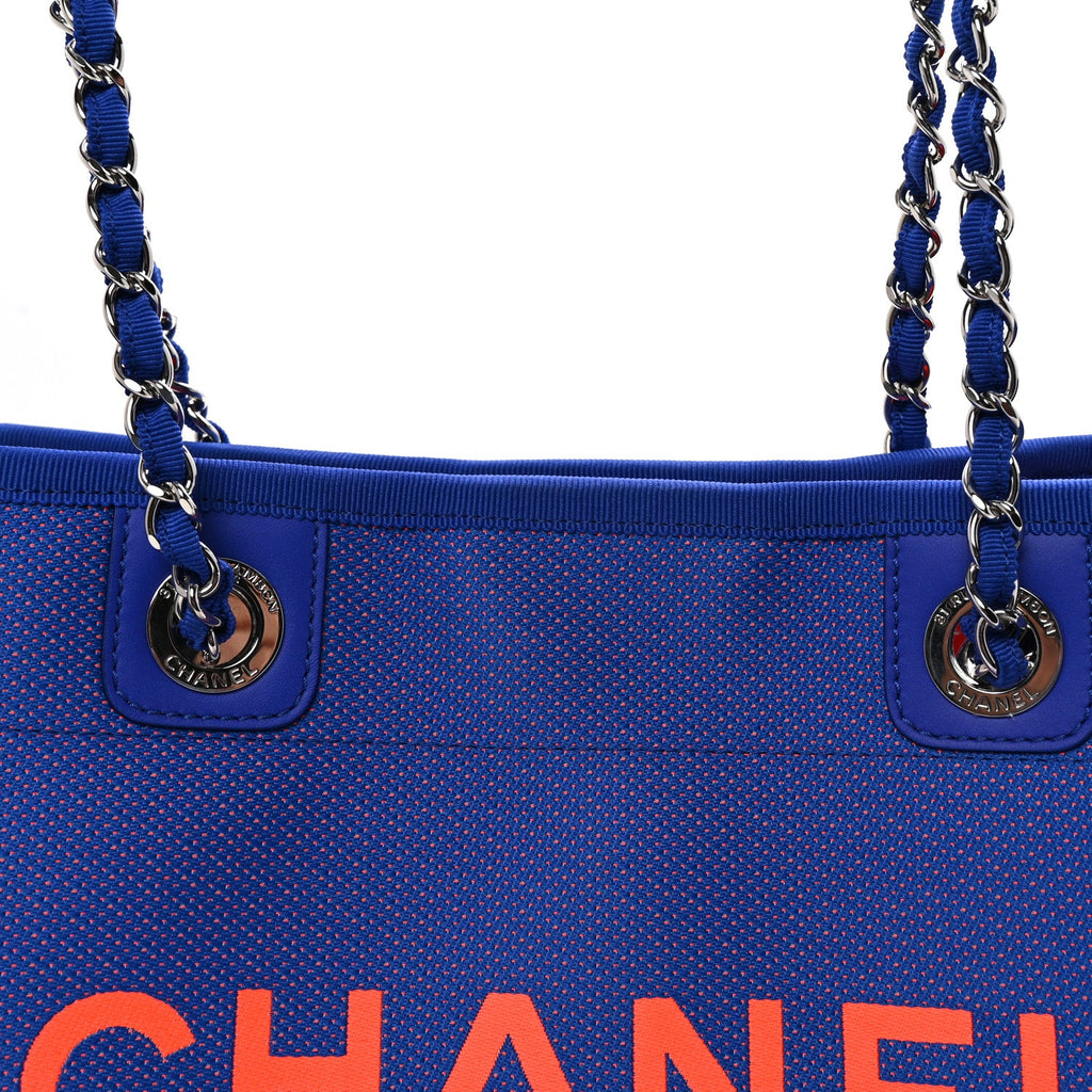 Mixed Fibers Small Deauville Tote Blue Orange