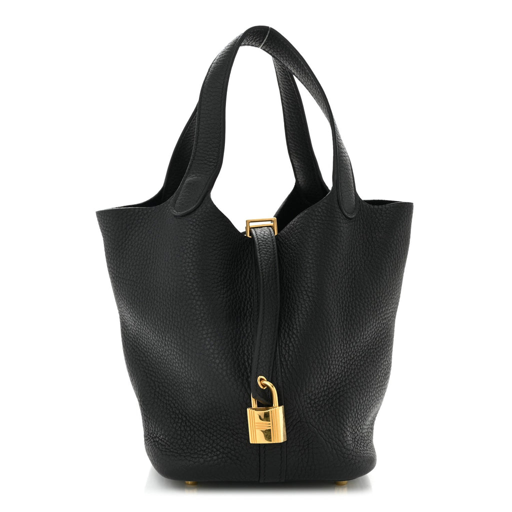 Taurillon Clemence Picotin Lock 18 PM Black