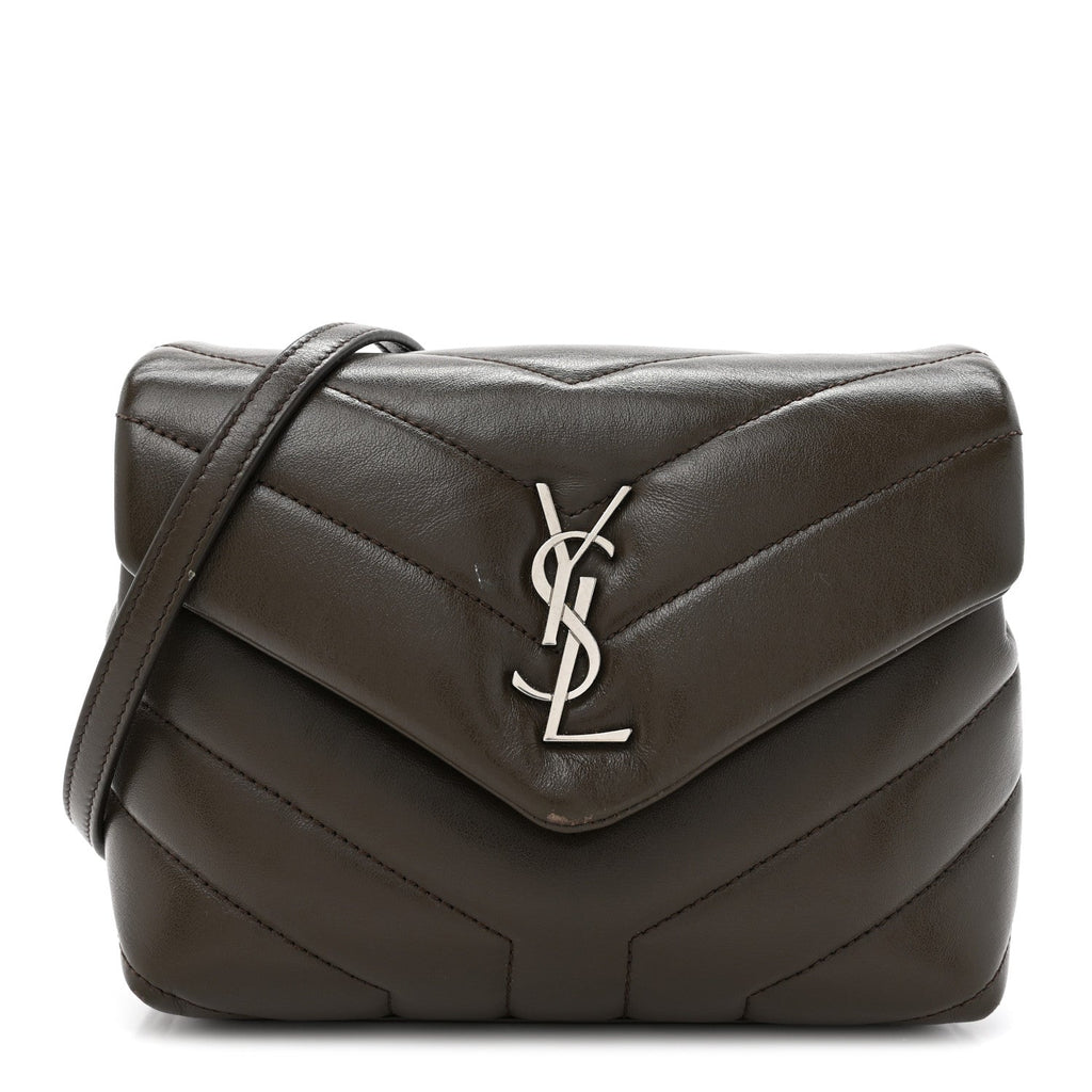Calfskin Y Quilted Monogram Toy Loulou Crossbody Bag Military Olive