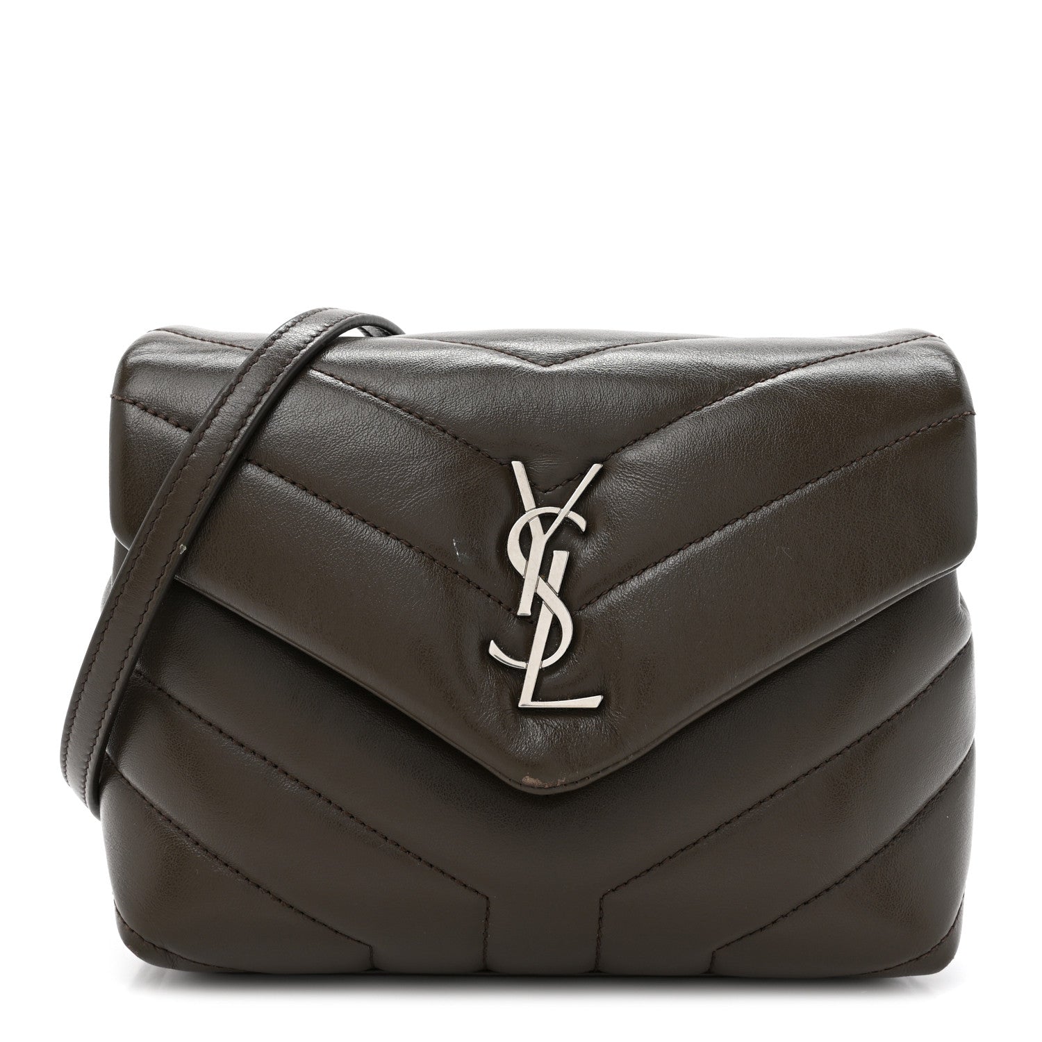 Calfskin Y Quilted Monogram Toy Loulou Crossbody Bag Military Olive