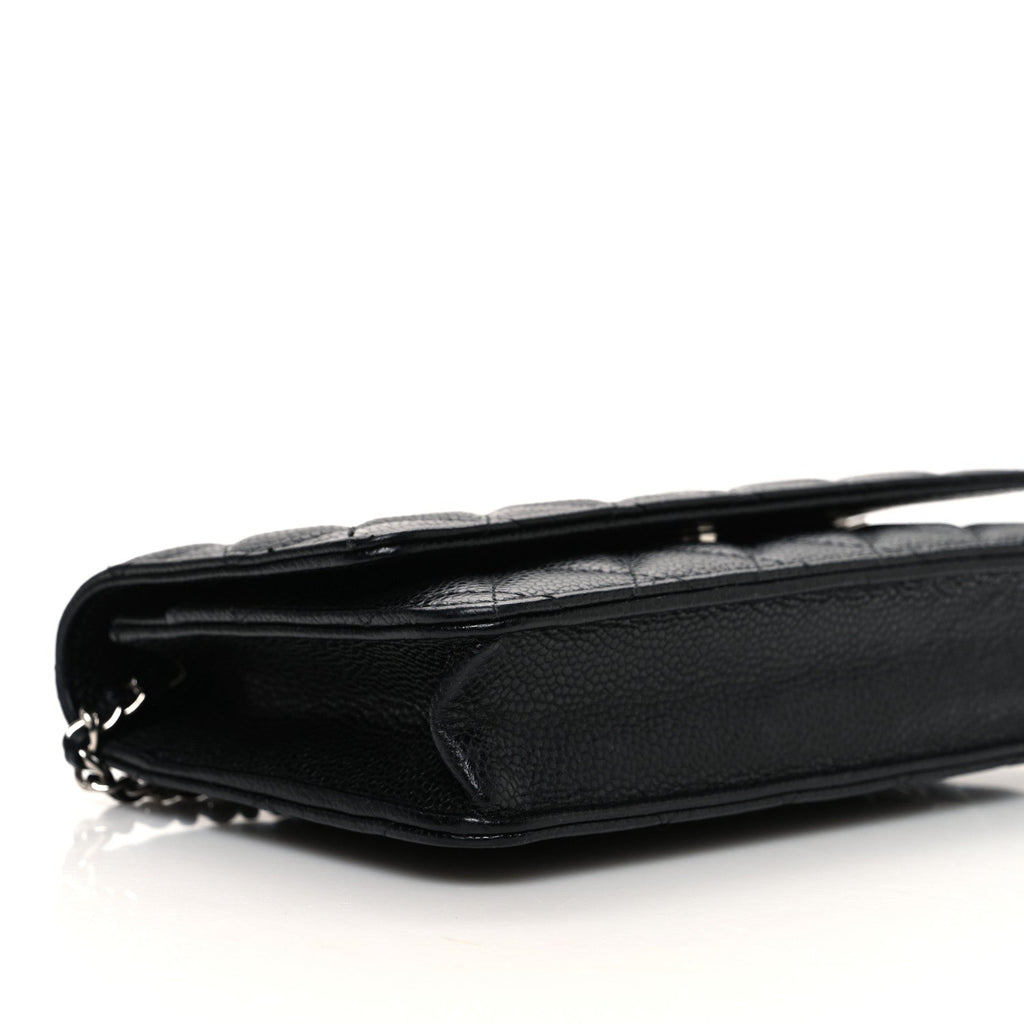 Caviar Quilted Wallet on Chain WOC Black