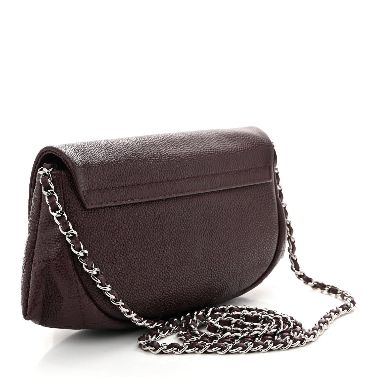 Caviar Half Moon Wallet On Chain WOC Bordeaux