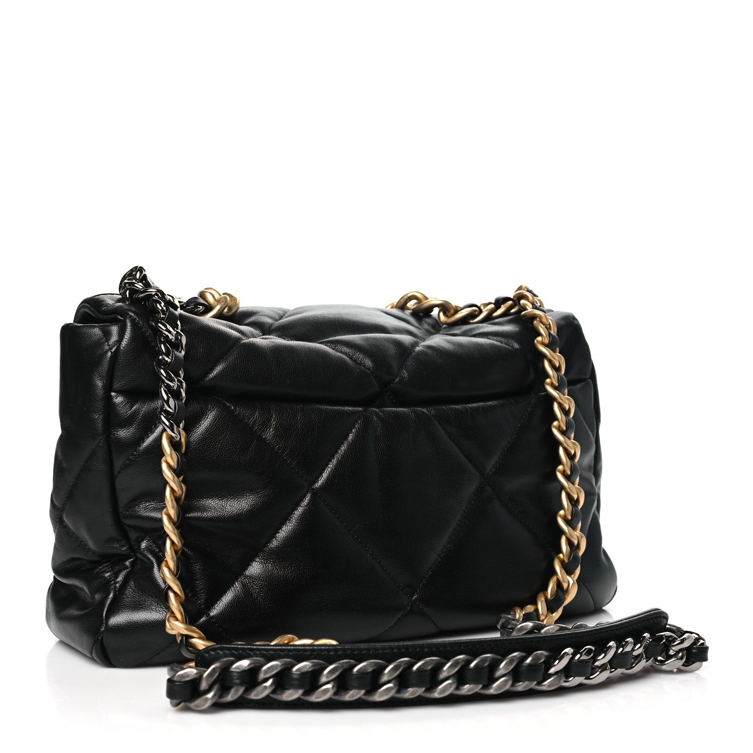 Lambskin Quilted Large Chanel 19 Flap Black