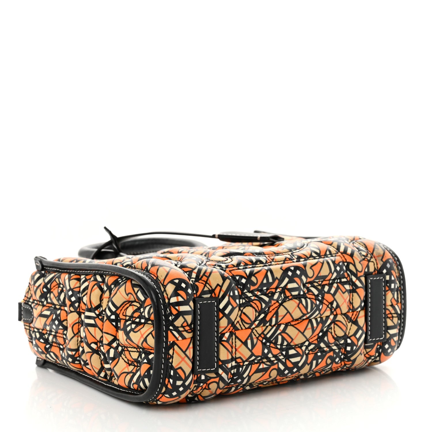 Lambskin Quilted Printed TB Heritage Check Mini Freya Tote Orange