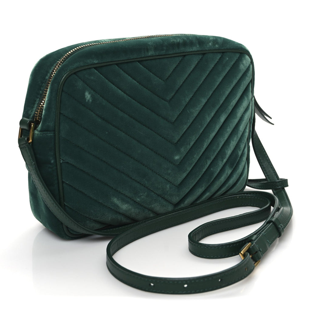 Velvet Matelasse Monogram Lou Camera Bag Deep Malachite