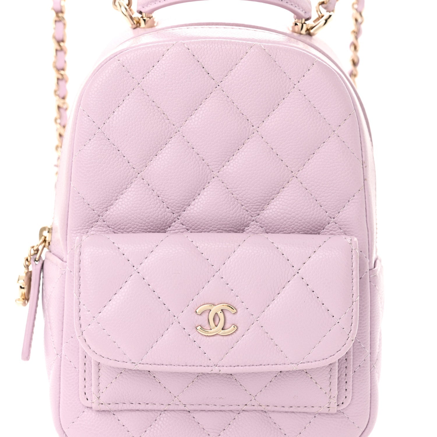Caviar Quilted CC Mini Classic Backpack Light Purple