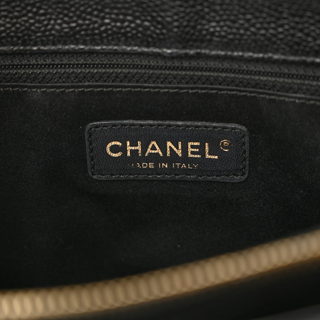 Caviar Quilted Grand Shopping Tote GST Black