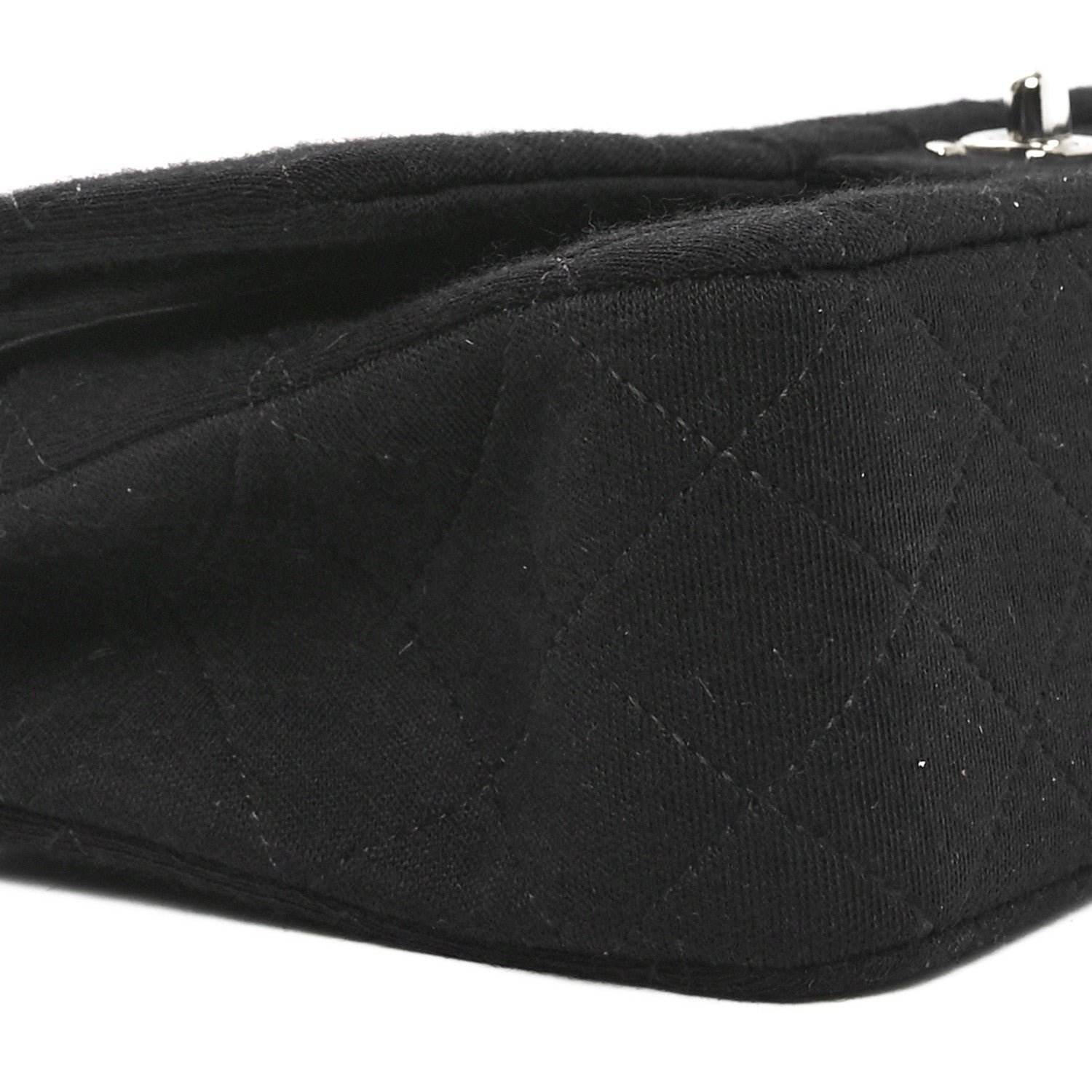 Jersey Quilted Medium Double Flap Black