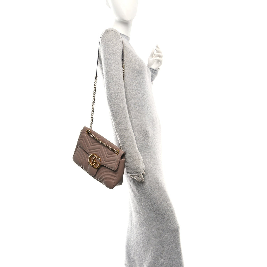 Calfskin Matelasse Medium GG Marmont Shoulder Bag Porcelain Rose