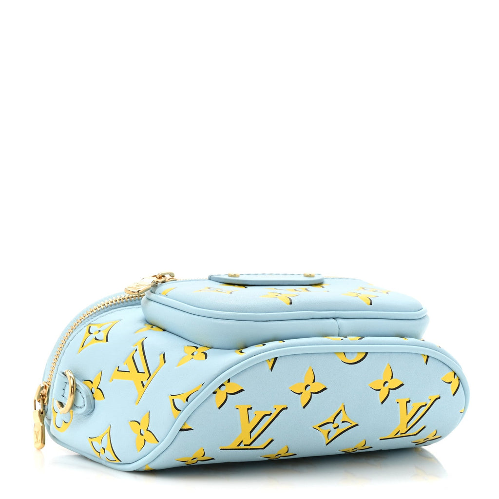 Lambskin Monogram Mini Bumbag H27 Baby Blue