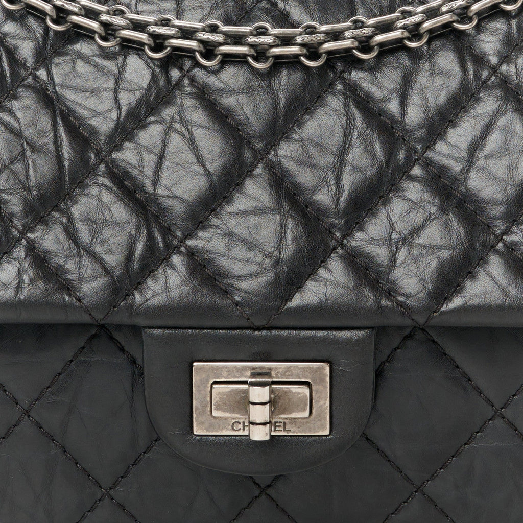 Aged Calfskin Quilted 2.55 Reissue 226 Flap Black