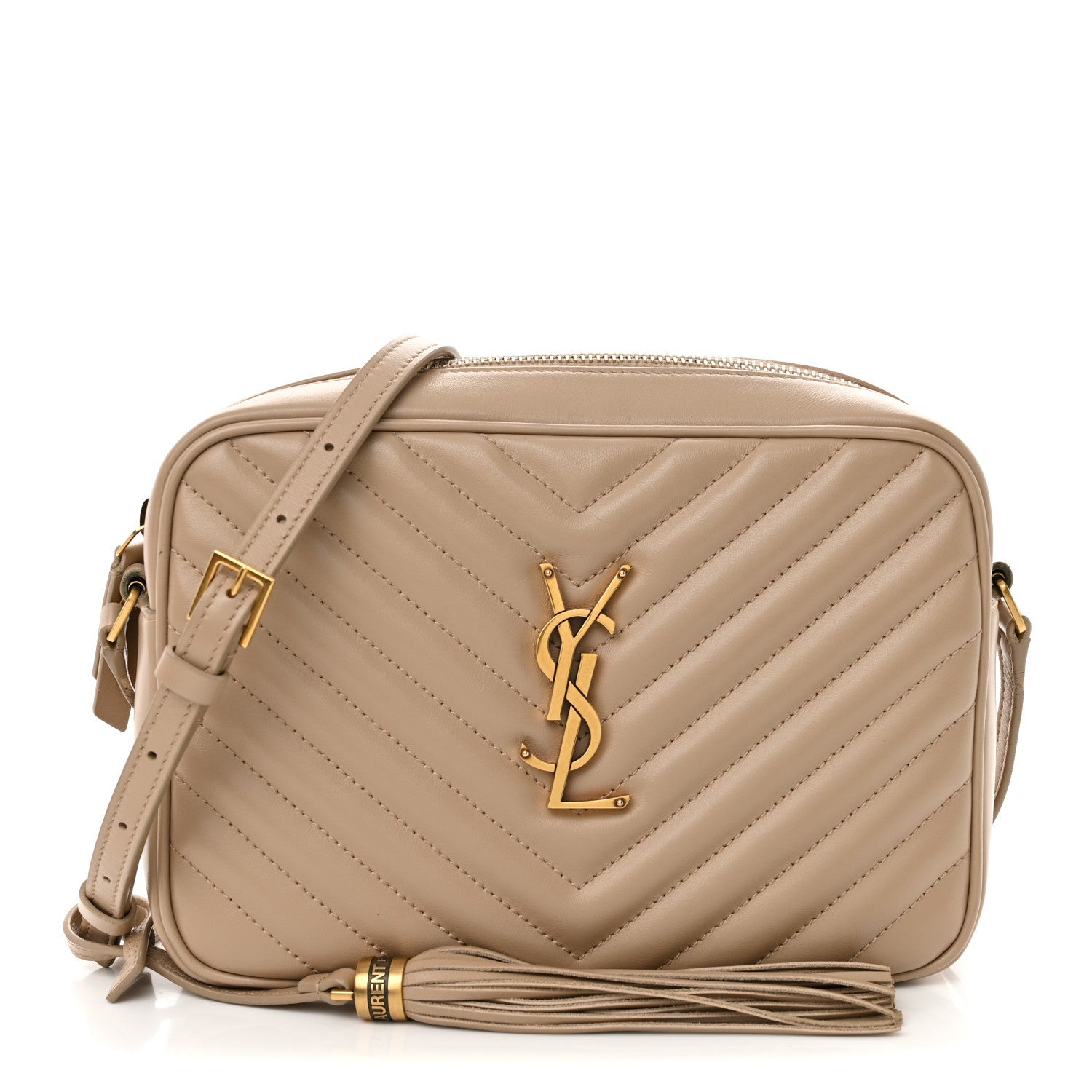 Calfskin Matelasse Monogram Lou Camera Bag Dark Beige