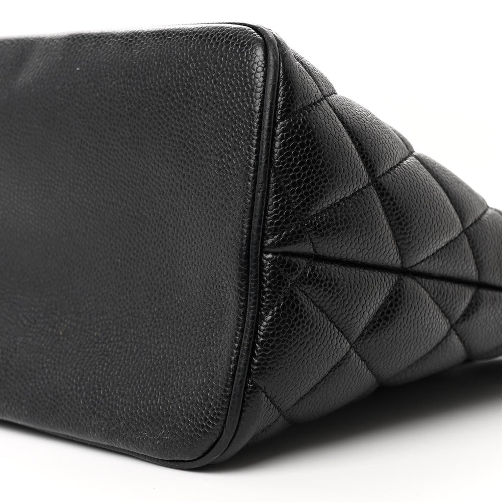 Caviar Quilted Medallion Tote Black
