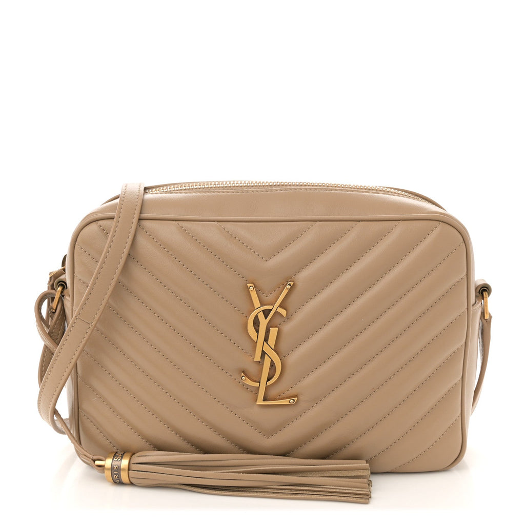 Calfskin Matelasse Monogram Lou Camera Bag Dark Beige