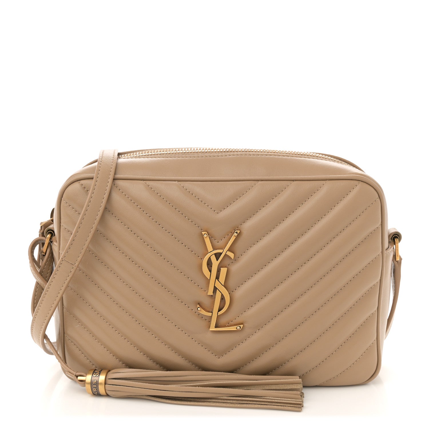 Calfskin Matelasse Monogram Lou Camera Bag Dark Beige